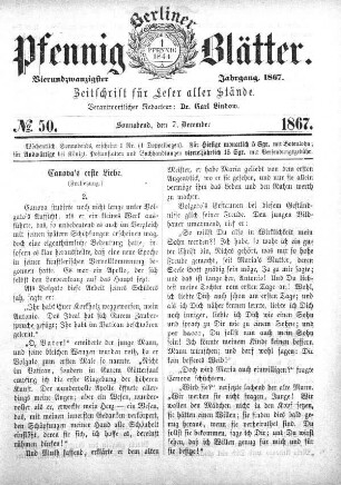 No. 50, Sonnabend, den 7. December