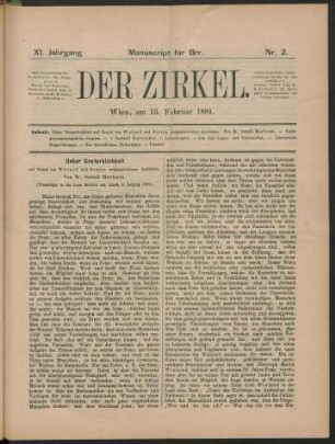 Nr. 2. Wien, am 15. Februar 1881.