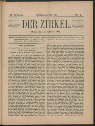 Nr. 2. Wien, am 15. Februar 1881.