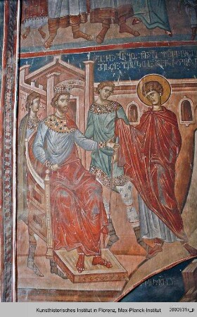 Die Ausmalung der Saalkirche : Der Zyklus des Heiligen Georg : Der Heilige Georg vor Diokletian
