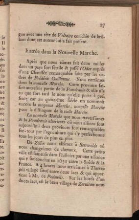 Entrée dans la Nouvelle Marche.