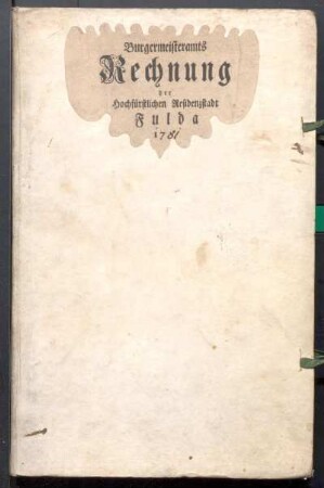 IX A 1 - Alte Stadtrechnungen (1781 - 1782)