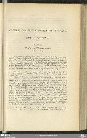 Magnetische Und Elektrische Apparate