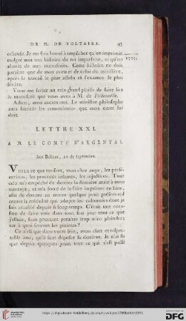 (Lettre XXI - XXX)