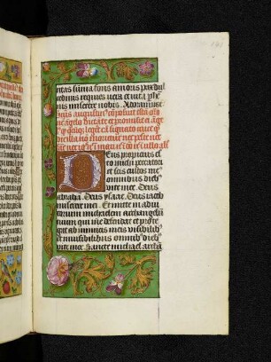 Bordürenseite mit Streumusterbordüre und Initiale D