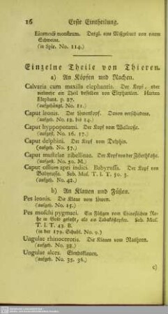 Einzelne Theile von Thieren