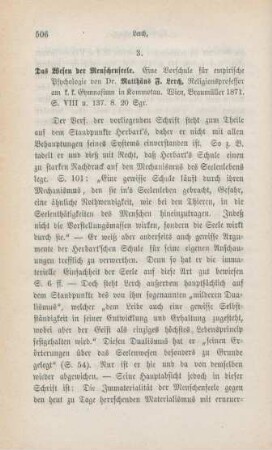 506-516 [Rezension] Lech, Matthäus F., Das Wesen der Menschenseele