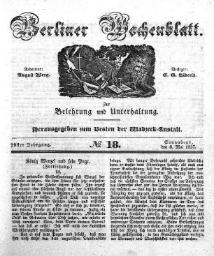 No. 18, Sonnabend, den 6. Mai 1837.