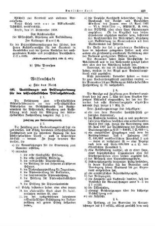 Ausbildungs- und Prüfungsordnung für den wissenschaftlichen Bibliotheksdienst : [Wissenschaft] ; [Für das Reich] ; [Amtliche Erlasse] ; [Amtlicher Teil]
