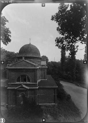 Halle (Saale). Südfriedhof. Friedhofskapelle (1887). Seitenansicht