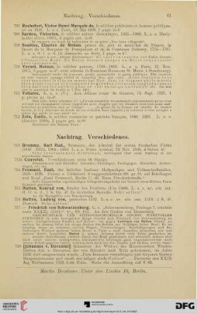 Nachtrag: Verschiedenes (Nr. 713-738)