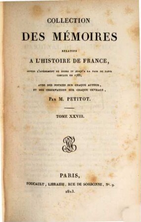 Collection des mémoires relatifs à l'histoire de France, 28. Mémoires de Richelieu, Tome VIII