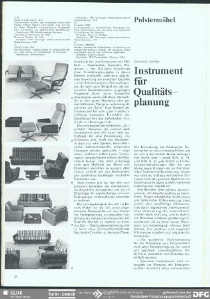 Instrument für Qualitätsplanung : Polstermöbel