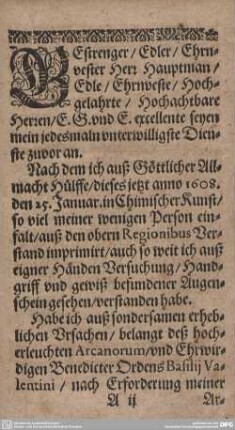 Gestrenger / Edler / Ehrnvester Herr Hauptmann/Edle/Ehrnveste/ Hochgelahrte / Hochachtbare Herren...