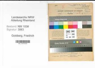 Entnazifizierung Friedrich Goldberg , geb. 18.05.1888 (Lokfuehrer)