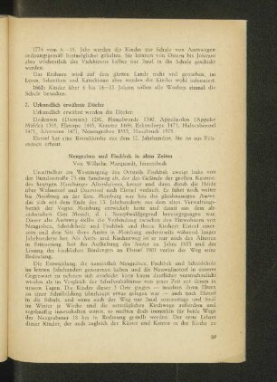 Neugraben und Fischbek in alten Zeiten