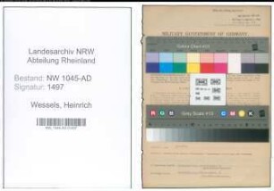 Entnazifizierung Heinrich Wessels , geb. 22.08.1901 (Buchhalter)