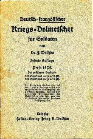 Sprachführer (deutsch-französisch) für Soldaten