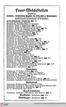 Feuermeldestellen
