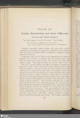 Chapter XII. Salads, Sandwiches and Hors d'Œuvres