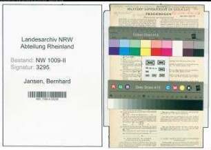 Entnazifizierung Bernhard Jansen , geb. 08.09.1885 (Landwirt)