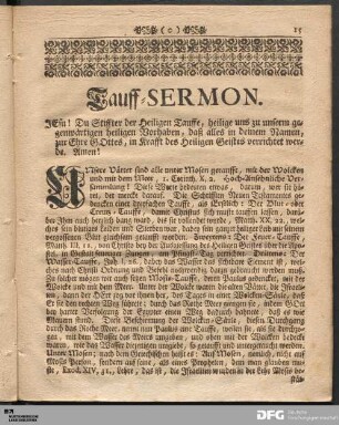 Tauff-Sermon.