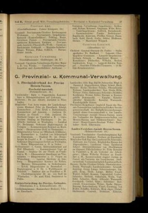 Provinzial- u. Kommunal-Verwaltung