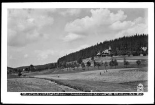 Blick auf Rehefeld mit Jagdschloss, Schwerter-Erholungsheim