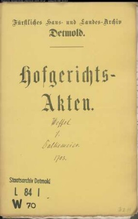 Weffel, Deppe gegen Kord Dalkemeier - Schuldforderung