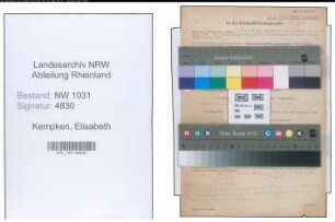 Entnazifizierung Elisabeth Kempken , geb. 13.06.1905 ()