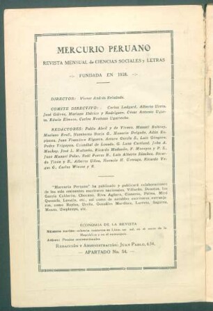 "Mercurio Peruano" - [Pie de imprenta]
