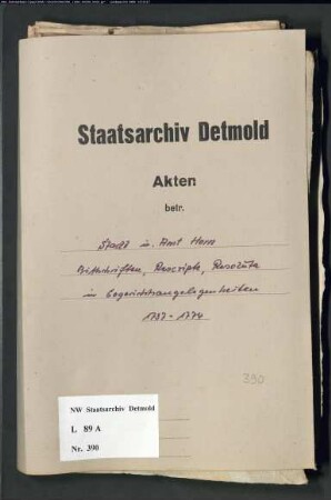 Eingaben, Rescripte, Resoluta (Bescheide), Stadt und Amt Horn