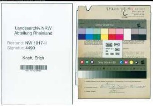 Entnazifizierung Erich Koch , geb. 29.09.1912 (Koch)
