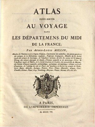 Atlas pour servir au Voyage dans les départemens du Midi de la France, 1