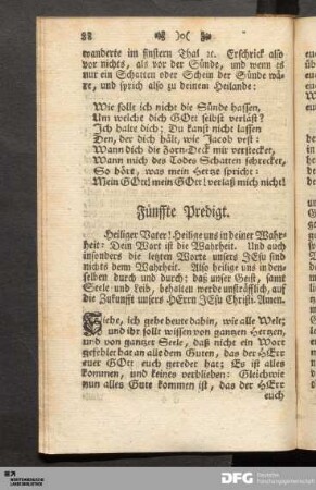Fünffte Predigt.