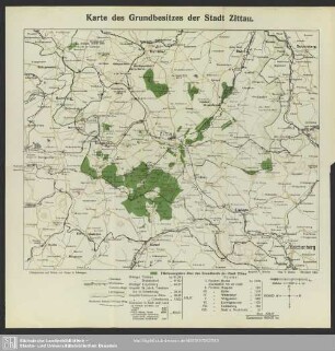 Karte des Grundbesitzes der Stadt Zittau