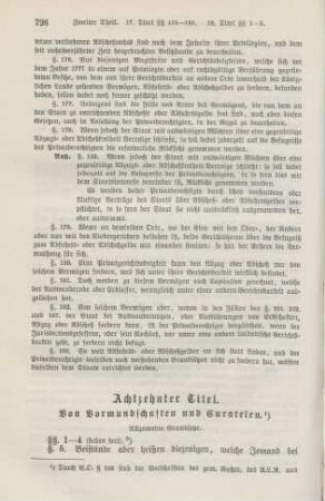 Achtzehnter Titel. Von Vormundschaften und von Curatelen