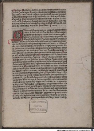Epistula Christofori Colom: cui aetas nostra multum debet, de insulis Indiae supra Gangem nuper inventis : mit Gedicht an den span. König von Leonardus Carmini