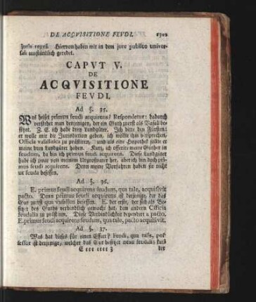 Caput V. De Acquisitione Feudi