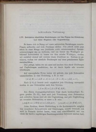 Achtzehnte Vorlesung [§§ 36-39]