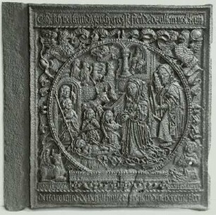 Eisenkunstguss-Ofenplatte: Anbetung