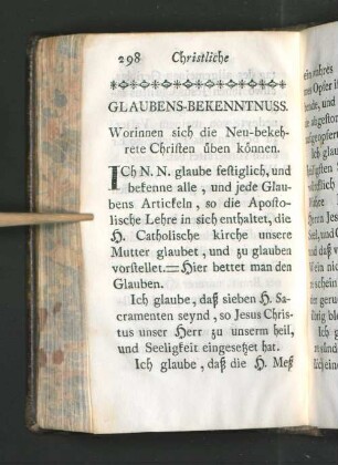 [GLAUBENS-BEKENNTNUSS, GEBETT.]