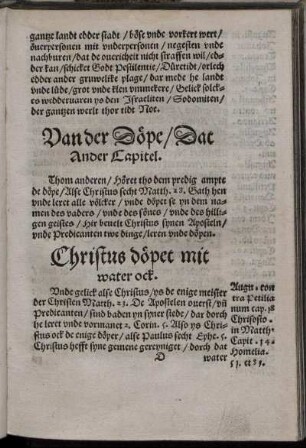 Van der Döpe / Dat ander Capitel.
