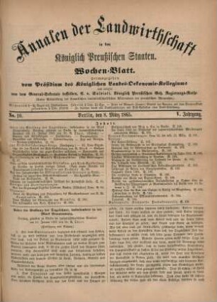 No. 10. Berlin, den 8. März 1865. V. Jahrgang.