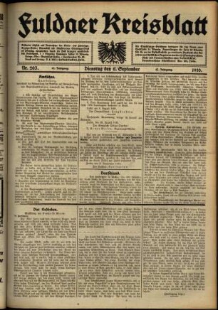 Ausgabe vom Dienstag, den 06. September 1910.