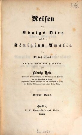 Reisen des Königs Otto und der Königin Amalie in Griechenland, 1