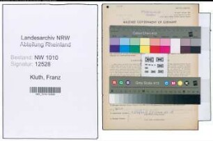 Entnazifizierung Franz Kluth , geb. 11.08.1914 (Beamter)