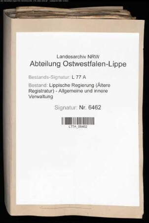 Erhebung der Abzugsgelder durch die Städte Lippstadt, Blomberg, Barntrup, Salzuflen, Horn, Lemgo