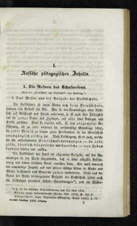 ¬Die¬ Reform des Schulwesens : (aus der "Denkschrift des Erzbischofs von Freiburg")