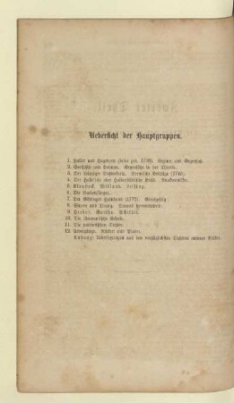 Uebersicht der Hauptgruppen